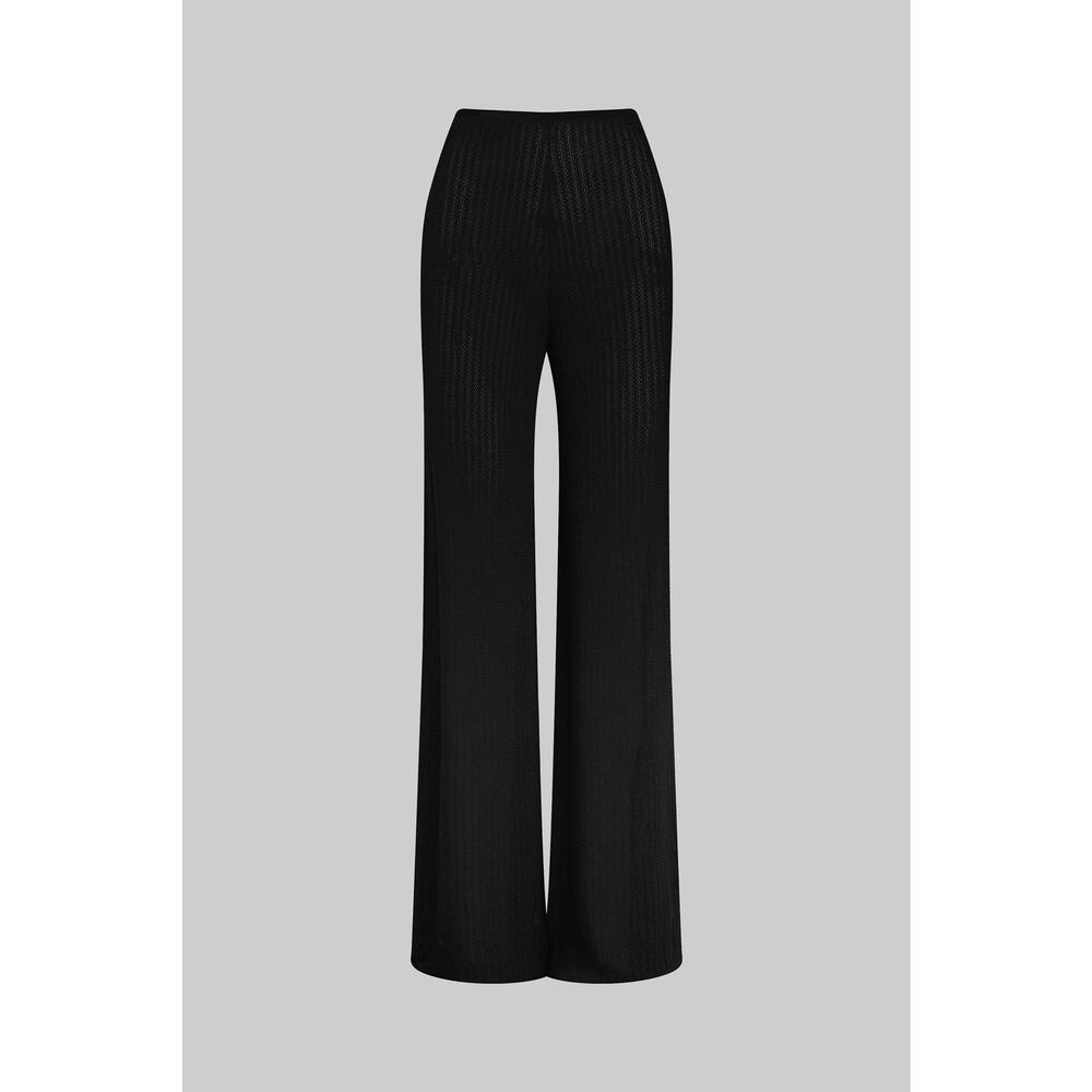 Leset 'Jasmine Pointelle' Black Viscose Pant Size S